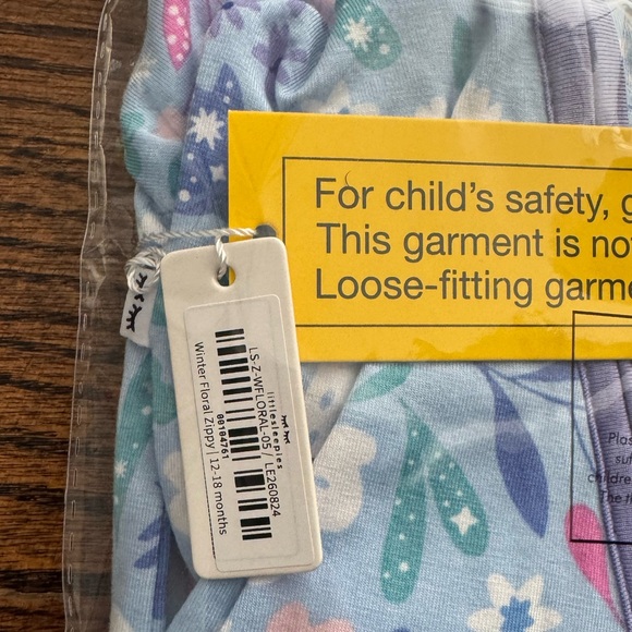 Little Sleepies Magical Meadow zippy 12-18m - NIB - purple floral - Picture 2 of 4